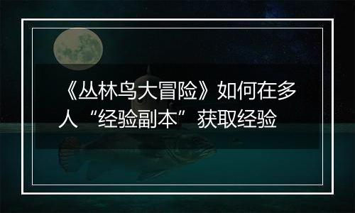 《丛林鸟大冒险》如何在多人“经验副本”获取经验
