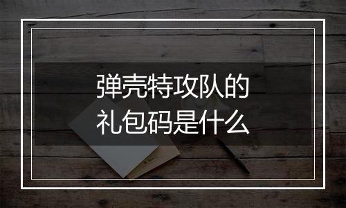 弹壳特攻队的礼包码是什么