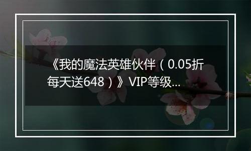 《我的魔法英雄伙伴（0.05折每天送648）》VIP等级表