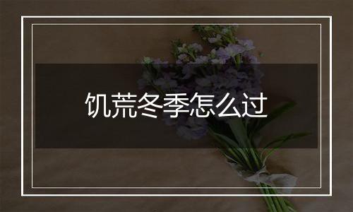 饥荒冬季怎么过