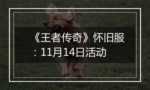 《王者传奇》怀旧服：11月14日活动