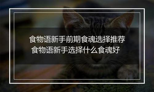 食物语新手前期食魂选择推荐 食物语新手选择什么食魂好
