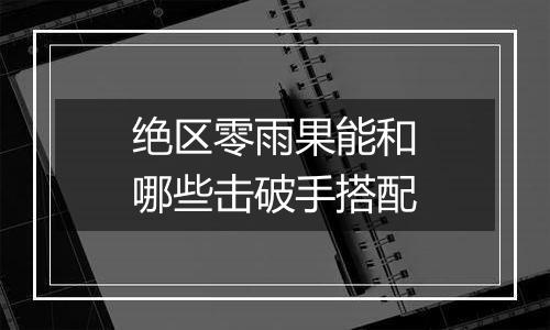 绝区零雨果能和哪些击破手搭配