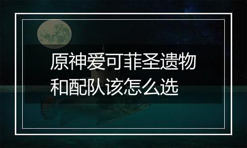 原神爱可菲圣遗物和配队该怎么选