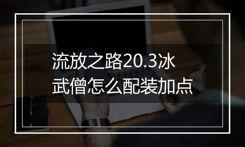 流放之路20.3冰武僧怎么配装加点