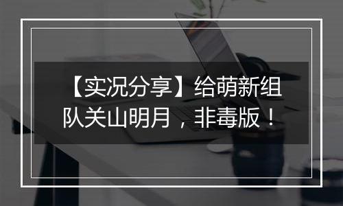 【实况分享】给萌新组队关山明月，非毒版！