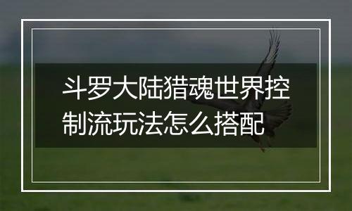 斗罗大陆猎魂世界控制流玩法怎么搭配