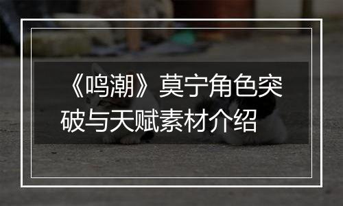 《鸣潮》莫宁角色突破与天赋素材介绍