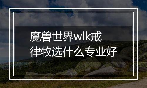 魔兽世界wlk戒律牧选什么专业好