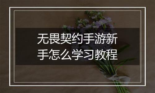无畏契约手游新手怎么学习教程