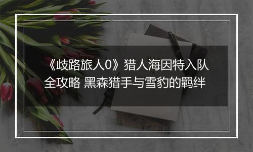 《歧路旅人0》猎人海因特入队全攻略 黑森猎手与雪豹的羁绊