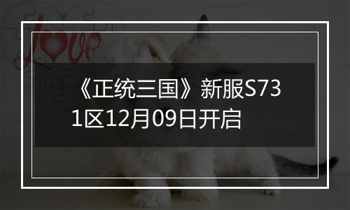 《正统三国》新服S731区12月09日开启