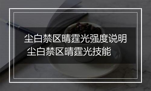 尘白禁区晴霆光强度说明 尘白禁区晴霆光技能