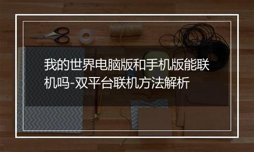 我的世界电脑版和手机版能联机吗-双平台联机方法解析