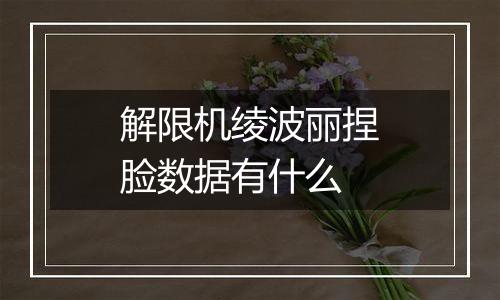 解限机绫波丽捏脸数据有什么