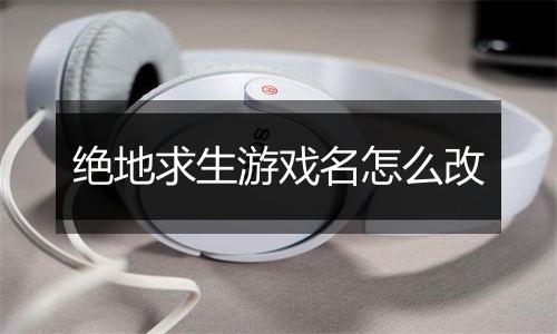 绝地求生游戏名怎么改